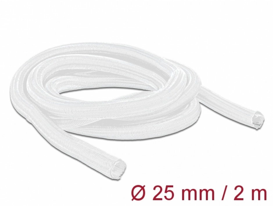 Imagine Plasa cu auto inchidere pentru organizarea cablurilor 2m x 25mm alb, Delock 20701